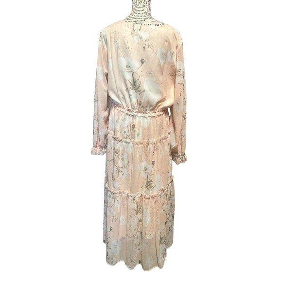 Simplee Midi Dress Feminine Floral Design Size Large Romantic Whimsical Fairy - Picture 5 of 9